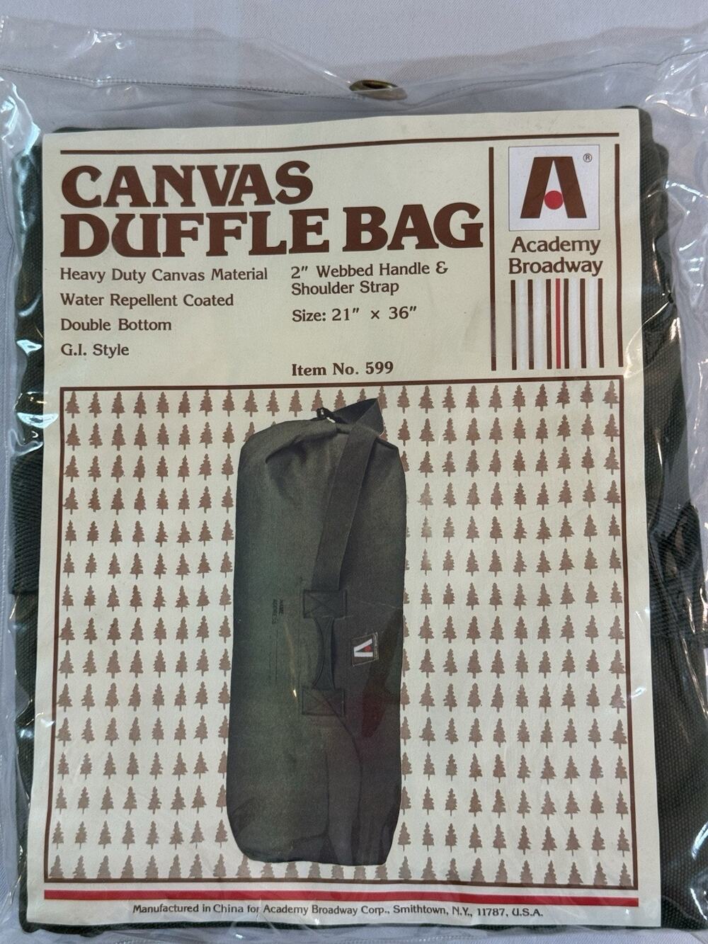 Academy Broadway Canvas Duffle Bag G.I. Style NIB